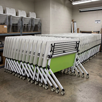 Table de formation moderne à plateau rabattable avec roulettes, bureau pliant mobile pour salle de classe, salle de conférence, bureau, ensemble de mobilier scolaire