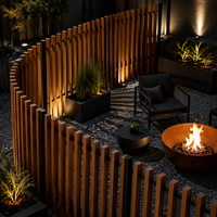Panneaux de clôture verticaux en WPC à texture bois de luxe pour balcon extérieur, villa, jardin, terrasse