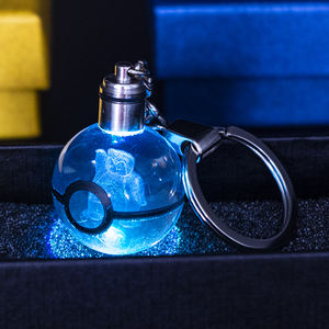 HDW بالجملة 30 سلسلة كريستال كوكي مون الكرة مخصصة شعار 3d أدى ضوء ملون هدية كزة مون الكرة كيرينغ - Product Image 3