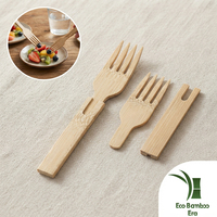 Fourchettes jetables en bambou certifiées FSC, écologiques, détachables, pour fruits, approuvées FDA LFGB, pour la restauration événementielle