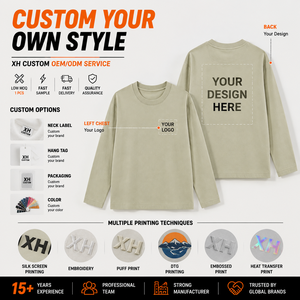 เสื้อยืดแขนยาวผ้าคอตตอนหวี 100% หนัก 230 กรัม ทรงโอเวอร์ไซส์  ไม่มีลาย สกรีนโลโก้ได้  รับผลิตเสื้อผ้าสตรีทแวร์แบบ OEM - Product Image 3