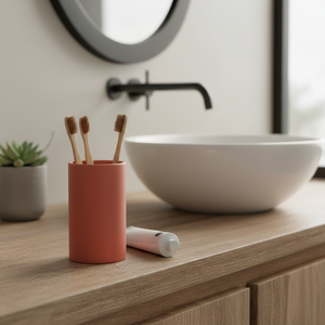 Portaspazzolino in Terracotta con Tappetino - Product Image 3