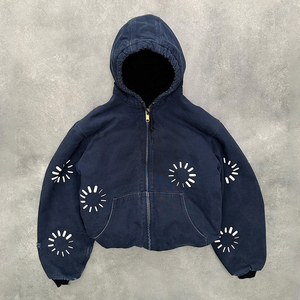 Custom Fashion <strong>Work</strong> Denim Jean Jacket Blank Print Acid Wash Duck Canvas Vintage Outwear Bomber <strong>Hoody</strong> Wash <strong>Hoodie</strong> for <strong>Men</strong> - Product Image 1