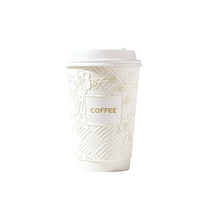 Gobelet en papier écologique imperméable avec logo personnalisé, 16 oz, 20 oz, 22 oz, qualité alimentaire, jetable, double paroi, kraft, café, vin, tequila