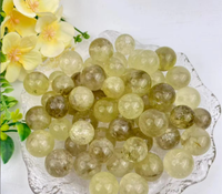 Sphère de cristal de citrine naturelle écologique polie, perle de pierre Feng Shui pour la décoration intérieure et les cadeaux DIY
