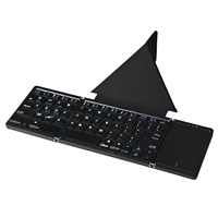 B089Tplus Tri-Fold Wireless Mini Portable Ultra-Slim Leather Case Stand Universal untuk Keyboard untuk Tablet Ponsel Merek