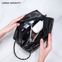 Sac de toilette de voyage pour homme, grande capacité, en cuir PU imperméable, double compartiment, personnalisable en gros