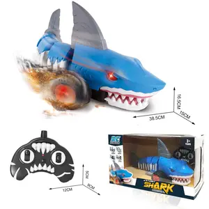 New remote-controlled amphibian 360 degree rotation dinosaur shark stunt RC drifting big wheel racing terrain car toy