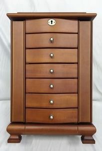 Grande boîte à bijoux/armoire en bois avec serrure pour femmes et filles, pour bagues et colliers - Product Image 2