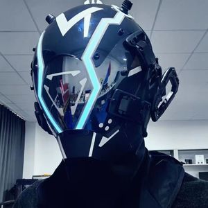 Máscara LED futurista de fiesta con luces ciberpunk brillantes que se transforma en máscara de Halloween para juegos de rol - Product Image 3