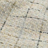 Tissu en tweed à paillettes, fil doré, petit motif circulaire, 100% polyester, pour robe femme, sur mesure