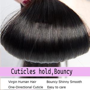 Extensiones de Cabello Humano Virgen Liso Natural Brasileño Remy sin Procesar 100% Negro Natural para Mujer - Product Image 4