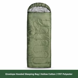 For Adult Olive Green Cotton Filled Polyester Material 3 Season Ultralight <b>Lightweight</b> Foldable Design Oversized <b>Sleeping</b> <b>Bag</b> - Product Image 1
