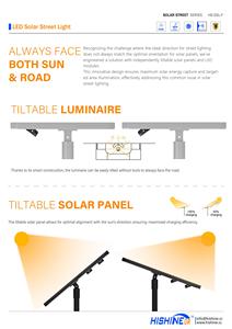 Đèn đường năng lượng mặt trời LED Hishine 2000W với góc chiếu sáng 360 độ °   Camera CCTV và báo động IP65 dùng cho đường bộ, bảo hành 10 năm - Product Image 5