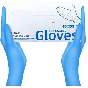 Gants jetables dentaires et alimentaires de haute qualité, 100 pièces/boîte, non stériles, 10 mil, texture diamant, EN ISO 374 Type, sans latex, sans silicone - Product Image 2