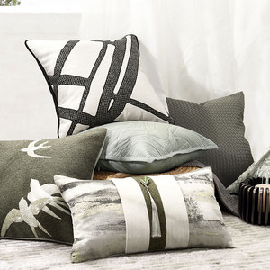 AIBUZHIJIA fodera per cuscino decorativo moderno grigio-verde 12x20 pollici 30x50 Cm fodera per cuscino di lusso elegante per Villa - Product Image 6