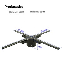 Ventilador Holográfico 3D HDMI 65C, Pantalla LED Transparente, Equipo de Publicidad, Señalización Digital Ultra Clara