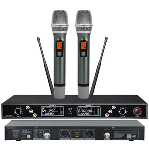 ไมโครโฟน UHF แบบสองช่อง640-690MHz ไมโครโฟนไร้สายปรับแต่งได้คุณภาพสูง CB7688-3 - Product Image 4