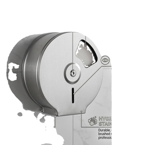 Porte-papier mural circulaire en acier inoxydable 304, distributeur de papier toilette moderne et industriel pour salle de bain - Product Image 1