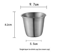 Gobelet en acier inoxydable SUS304 coréen réutilisable pour café, restaurant, latte, jus glacé, dessert – Vente en gros