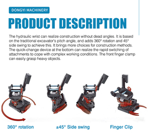 Dongyi 1t 2t 5t 15t 18t 20t Máy xúc tập tin đính kèm nhanh Hitch Coupler thủy lực cổ tay rototilt rotator <span class=keywords><strong>Tilt</strong></span> <span class=keywords><strong>Tilt</strong></span> với hàm - Product Image 3