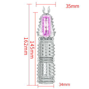 Stimulateurs de clitoris pour femmes, couverture de gland, manchon d'extension de pénis en cristal pour hommes, préservatif réutilisable pour adultes - Product Image 4