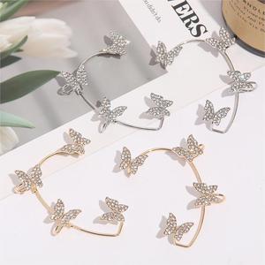 <span class=keywords><strong>Boucles</strong></span> <span class=keywords><strong>d</strong></span>'<span class=keywords><strong>oreilles</strong></span> clips <span class=keywords><strong>papillon</strong></span> incrustées de strass BNX Jewelry, romantiques, pour mariage, plaquées <span class=keywords><strong>argent</strong></span>/or, pour femmes, haute couture, personnalisées - Product Image 5