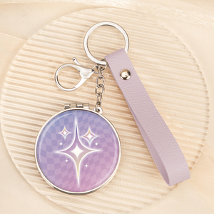 Compact <b>Mirror</b> Round Plastic Frame Dual Sided <b>Foldable</b> Chrome Finish Pocket Makeup <b>Mirror</b> Wholesale Custom Logo Epoxy - Product Image 1