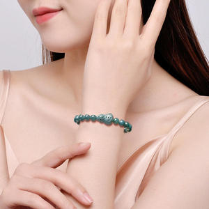 หยกธรรมชาติสีน้ำเงินหยกน้ำเต้า สร้อยข้อมือหยกดีไซน์ดั้งเดิมสไตล์จีน ของขวัญพร้อมใบรับรองการประเมินราคา SL148 - Product Image 4