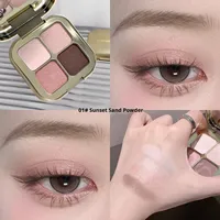 Palette de fards à paupières miniatures en gros, 4 couleurs, pailletés, métalliques, sans talc, résistants à la transpiration, faible MOQ, personnalisables