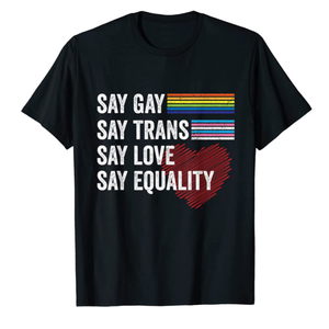 T-shirt à manches courtes noir pas cher Rainbow LGBTQ Clothes <span class=keywords><strong>Gay</strong></span> Pride Month - Product Image 3