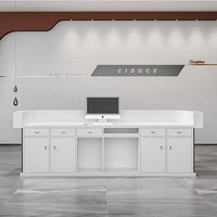 Comptoir de réception moderne en bois de luxe, table de réception haut de gamme pour magasin de vêtements, bureau, hôtel