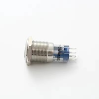 Bouton poussoir métallique ELEWIND 16 mm avec symbole d'alimentation lumineux (PM162F-11ET avec symbole d'alimentation éclairé)