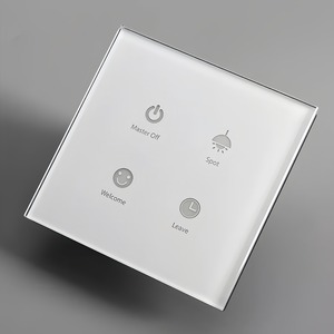 Interruptor Táctil de Vidrio Templado sin Marco Tipo 86, Interruptor de Luz Táctil RF433 para Hotel - Product Image 1