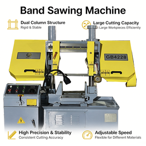Sierra <span class=keywords><strong>de</strong></span> cinta <span class=keywords><strong>de</strong></span> alta resistencia <span class=keywords><strong>de</strong></span> venta directa <span class=keywords><strong>de</strong></span> fábrica GB4228 GB4232 GB4250 para corte <span class=keywords><strong>de</strong></span> <span class=keywords><strong>metal</strong></span> y acero con mordaza hidráulica 5.5KW Estándar CE - Product Image 1