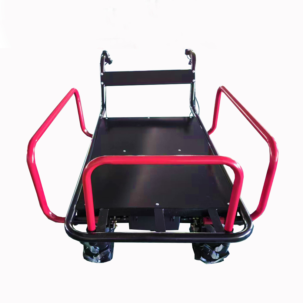 Industrial Electric 4-Wheel Metal Cargo Hand Cart Trolley Outdoor Garden Dump Wagon Heavy Duty with OEM Customization Support