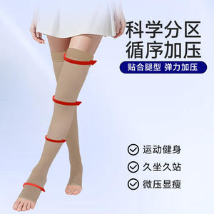 Chaussettes de compression légères sur mesure au-dessus du genou pour la danse et le yoga, haute élasticité, design à bout ouvert, sport transfrontalier - Product Image 3