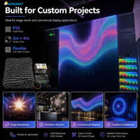 Écran LED flexible en maille P25 personnalisé 2x4m, IP68, transparent pour extérieur, façade média, CRI 90 élevé, contrôle DMX512 pour la construction de scènes