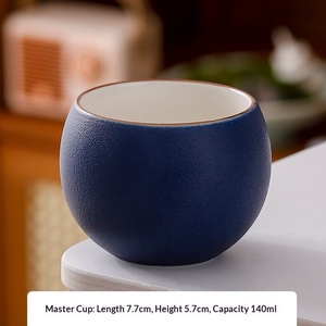 ถ้วยชาเซรามิกสีดำดีไซน์มินิมอลรูปไข่มังกร ขนาดเล็ก สำหรับใช้ส่วนตัว ใช้ในบ้าน สีพื้นเรียบง่าย - Product Image 6