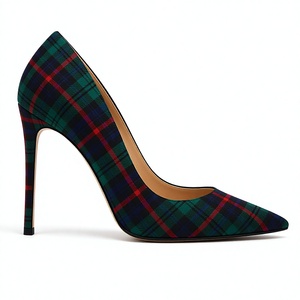 Custom Women Tartan Stiletto Heels | Scottish Plaid <b>Pointed</b> Toe High Heel Pumps | OEM ODM Fashion Dress Shoes Manufacturer - Product Image 1