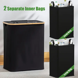 Conteneur à bouteilles de 160 L, Conteneur à bouteilles avec couvercle et 2 sacs de transport, Boîte de rangement pliable pour bouteilles vides - Product Image 4