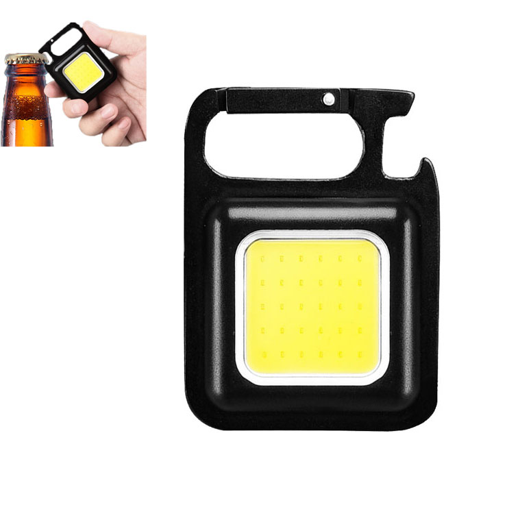 Миниатюрный милый Карманный Брелок, светодиодный фонарик, фонарик, магнитный фонарь, открывалка для бутылок, Карманный USB-фонарь COB, перезаряжаемый с карабином