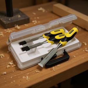 Ensemble de ciseaux DYNAGRIP 3 pièces avec étui en plastique pour le travail du bois - Product Image 3