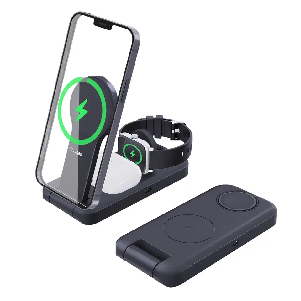 Новое Беспроводное зарядное устройство 3 в 1 для Iphone Airpods для Iwatch поддержка QI быстрой зарядки мобильного беспроводного зарядного устройства