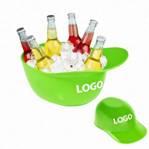 Bol à glace en plastique grande capacité avec logo personnalisé, en forme de casque de baseball, pour promotions sportives - Product Image 1