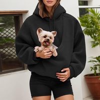 Sweat à capuche personnalisé en laine d'alpaga vert olive, écologique, doux et moelleux, assorti au sac de transport pour animal de compagnie avec pochette intégrée