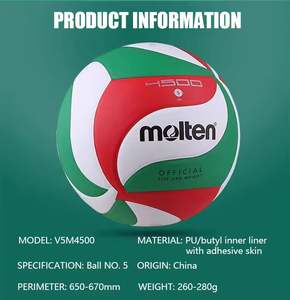 Balón de Voleibol Molten de Alta Calidad, Balón de Voleibol Personalizado de Cuero PU para Juego, Tamaño Oficial 5 - Product Image 6