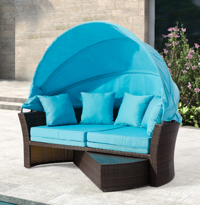 <span class=keywords><strong>Auvent</strong></span> Rotin En Osier Meubles <span class=keywords><strong>De</strong></span> Patio rond Orientable tissé Soleil salon <span class=keywords><strong>lit</strong></span> - Product Image 3