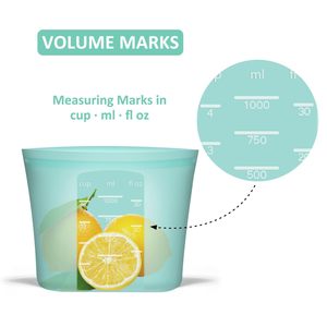 Sacos de Armazenamento de Alimentos Reutilizáveis 100% Silicone, Pacote com 12, Recipientes com Fecho Zip Lock, Seguros para <span class=keywords><strong>Freezer</strong></span>/Micro-ondas/Forno/Lava-louças, 4 de Cada Tamanho - Product Image 4