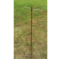 Poteau de lampe pliant, support de lampe suspendu Portable de pêche, support d'extérieur, lampe de Camping, chasse, randonnée Standard avec crochets
